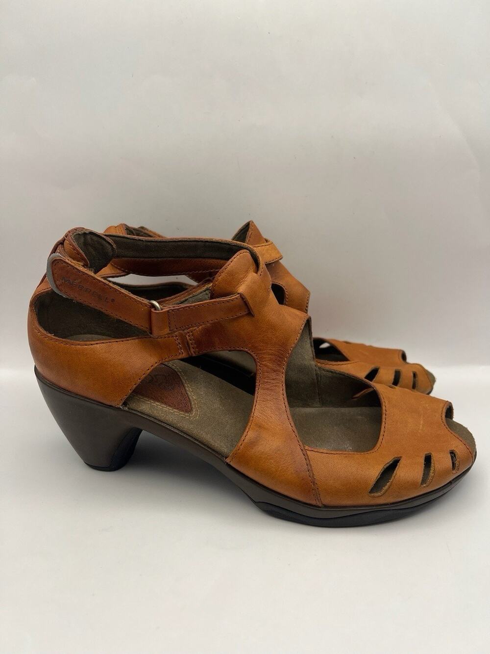 Merrell Evera Shift Brown Leather Sandals Women Size 8.5